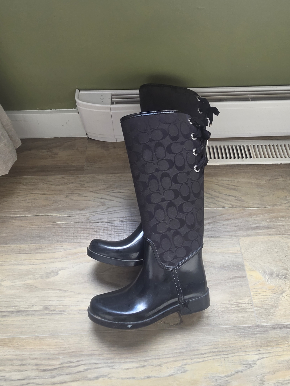 Coach Black Rain Boots